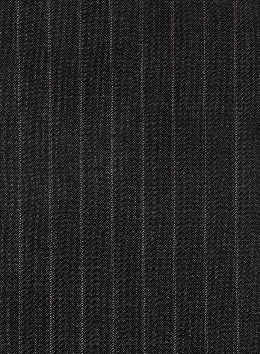 Napolean Santi Stripe Charcoal Wool Pants - StudioSuits
