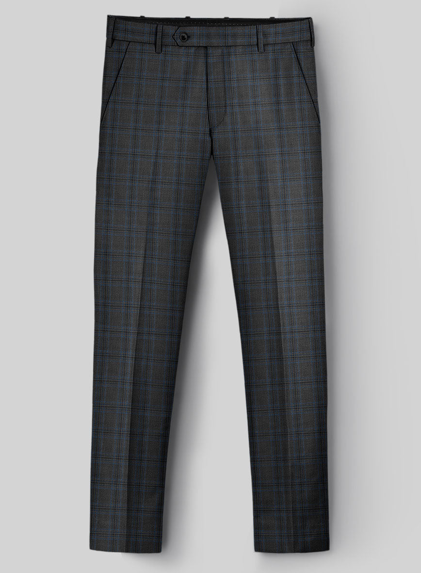 Napolean Sarcho Gray Blue Wool Pants - StudioSuits