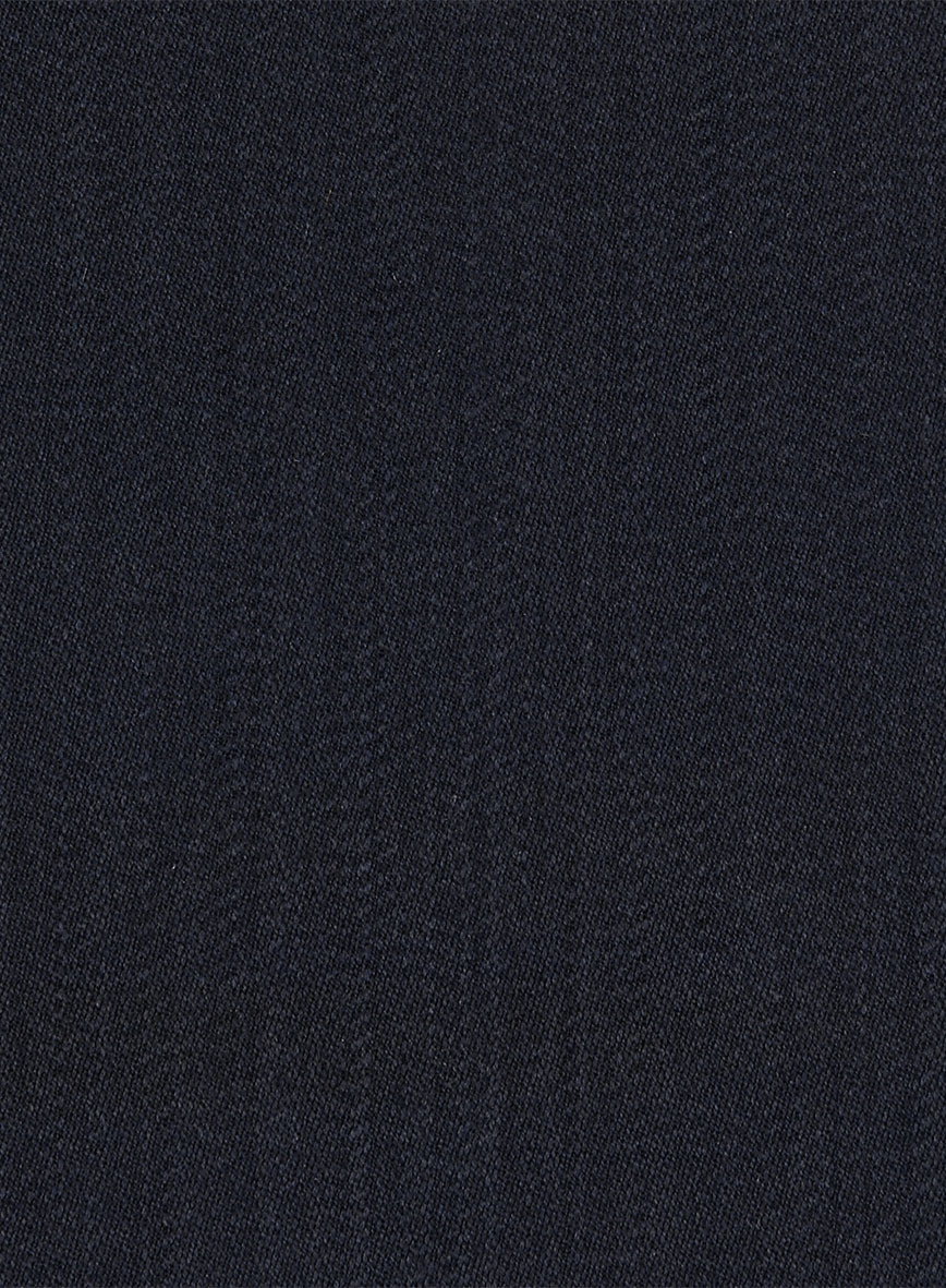 Napolean Self Satin Blue Wool Pants - StudioSuits