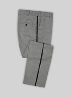 Napolean Sharkskin Light Gray Wool Tuxedo Suit - StudioSuits