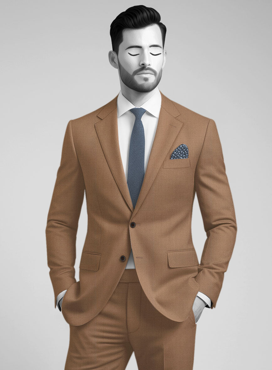 Napolean Caramel Brown Wool Jacket - StudioSuits