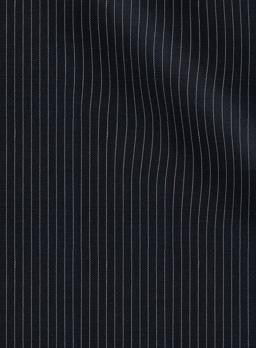 Napolean Slim Stripe Blue Wool Suit - StudioSuits
