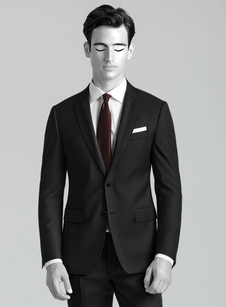 Napolean Slim Stripe Charcoal Wool Jacket – StudioSuits