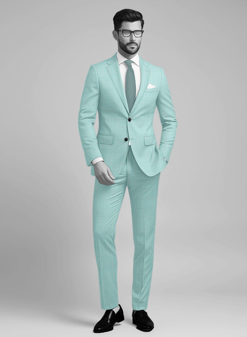 Napolean Spring Blue Wool Suit - StudioSuits