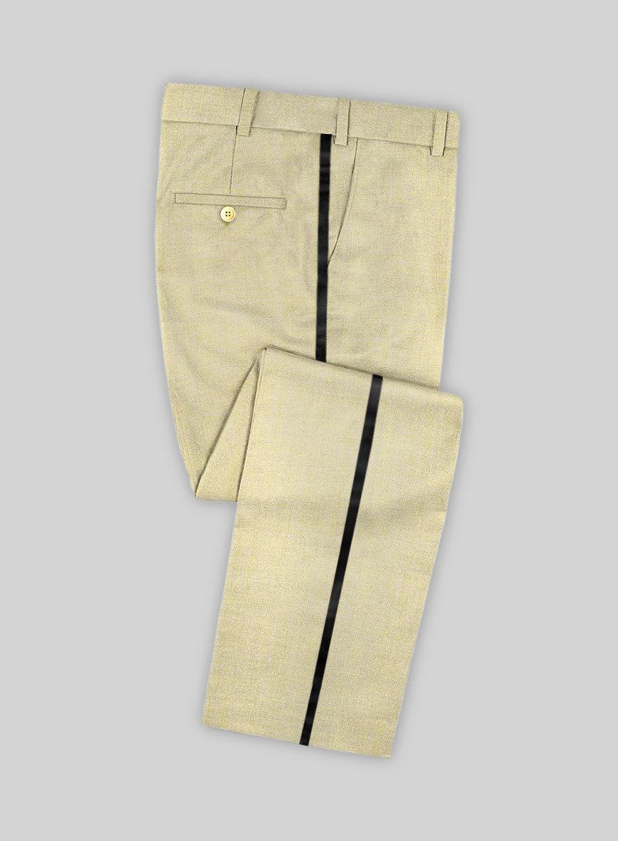 Napolean Spring Latte Beige Wool Tuxedo Suit - StudioSuits