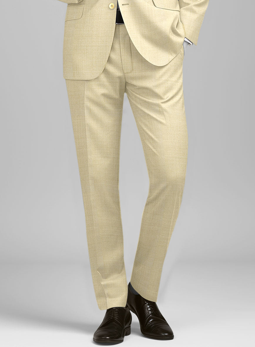 Napolean Spring Latte Beige Wool Tuxedo Suit - StudioSuits