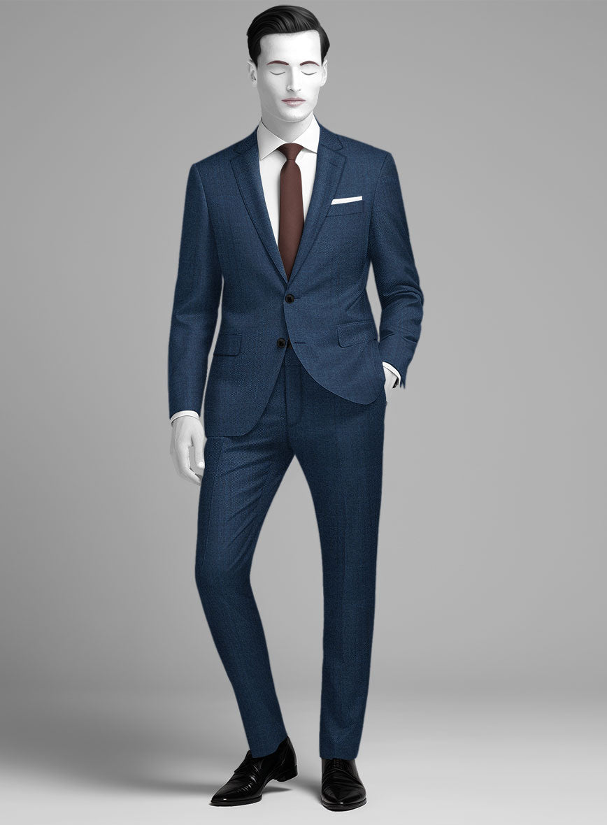 Napolean Spring Royal Blue Wool Suit - StudioSuits