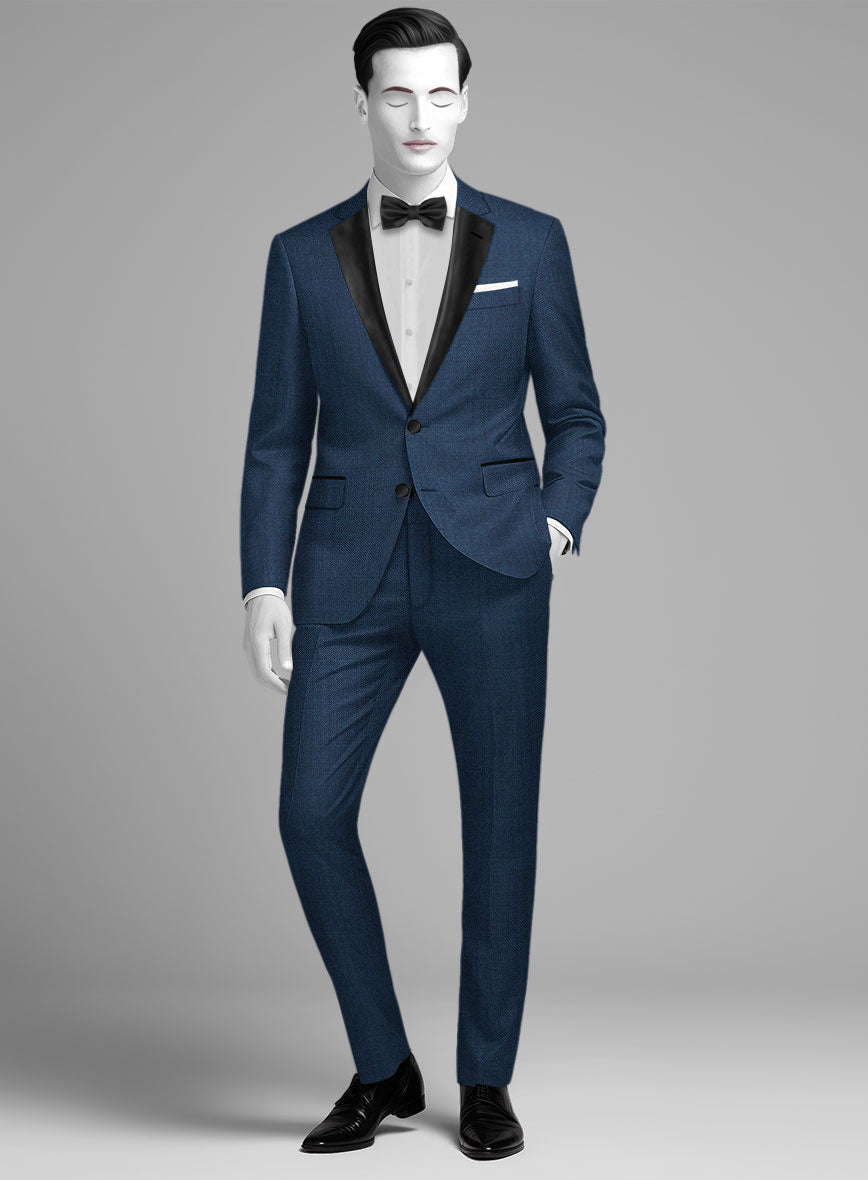 Napolean Spring Royal Blue Wool Tuxedo Suit - StudioSuits
