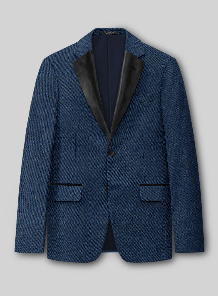 Napolean Spring Royal Blue Wool Tuxedo Suit - StudioSuits
