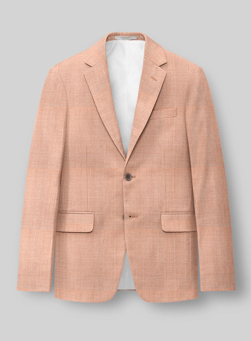 Napolean Spring Salmon Pink Wool Jacket - StudioSuits