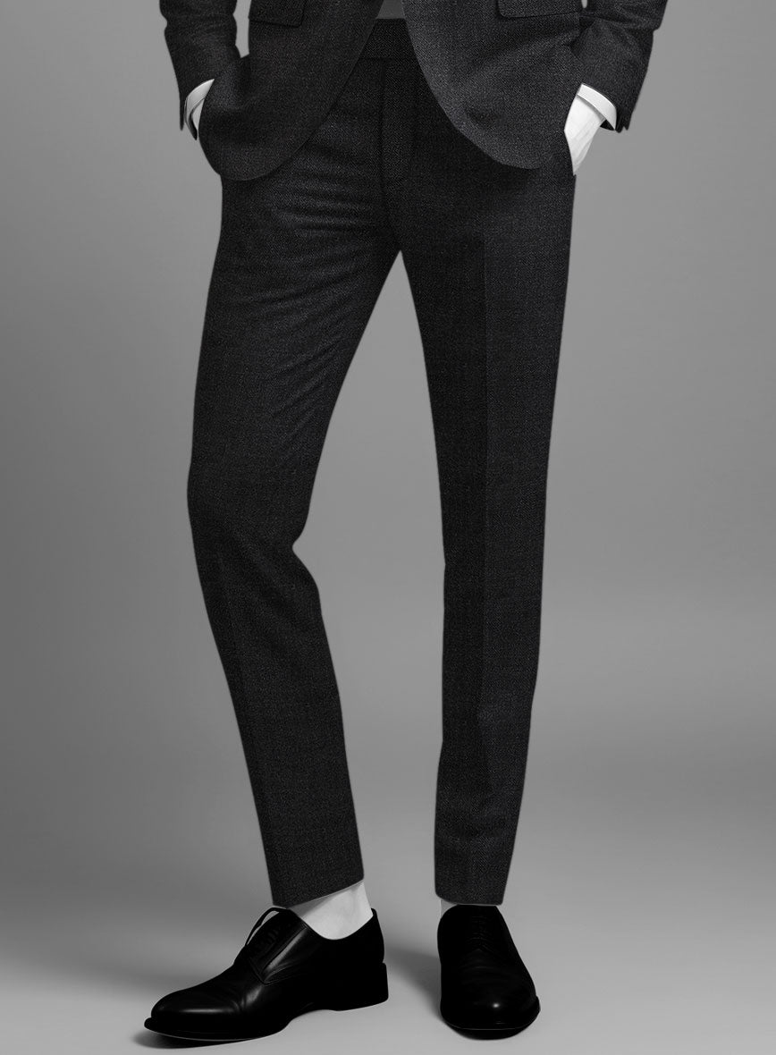 Napolean Stone Black Wool Suit - StudioSuits