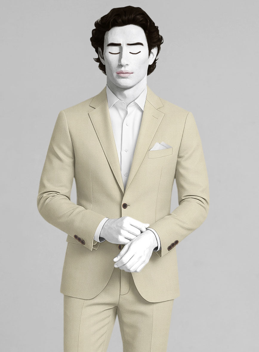 Napolean Stretch Beige Wool Jacket - StudioSuits