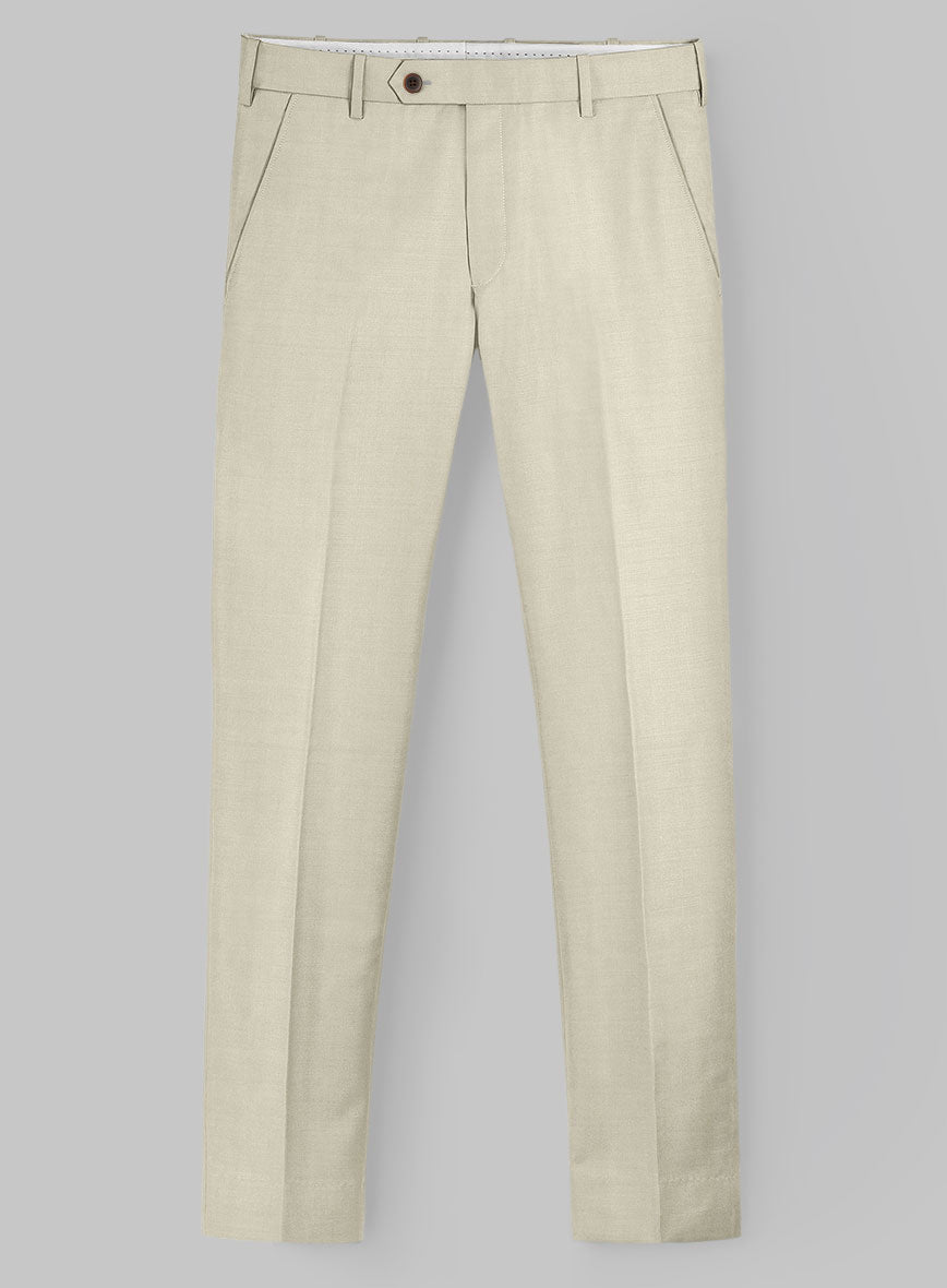 Napolean Stretch Beige Wool Pants - StudioSuits