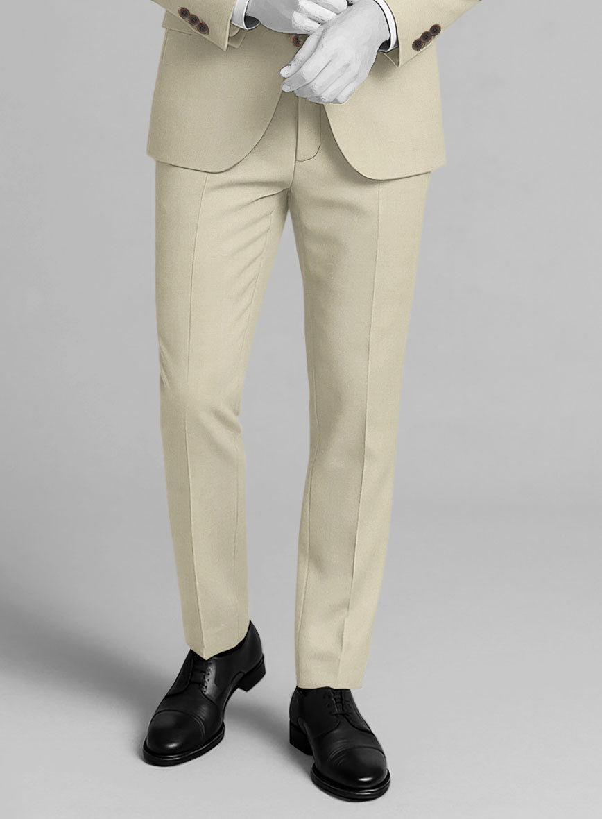 Napolean Stretch Beige Wool Pants - StudioSuits