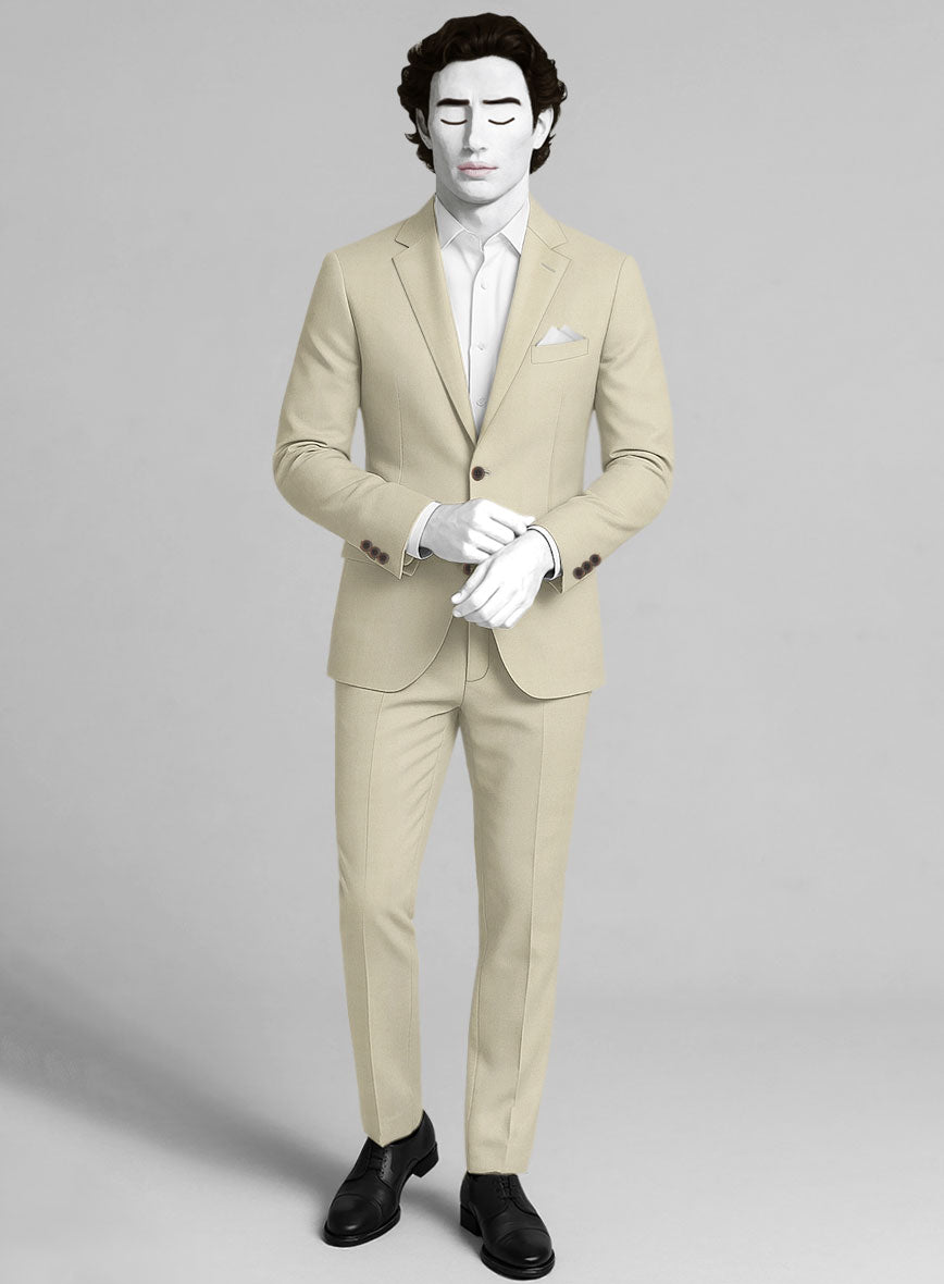 Napolean Stretch Beige Wool Suit - StudioSuits