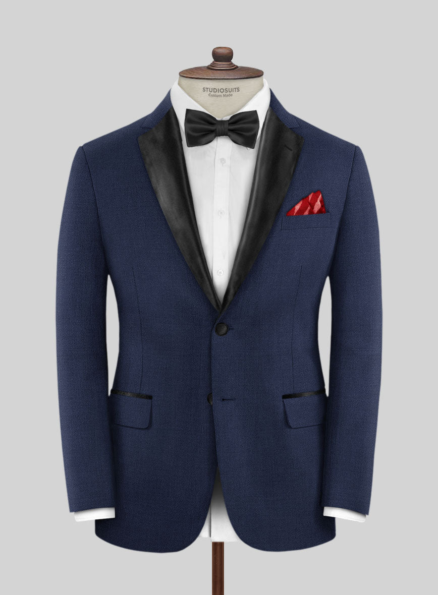 Napolean Stretch Blue Wool Tuxedo Jacket - StudioSuits