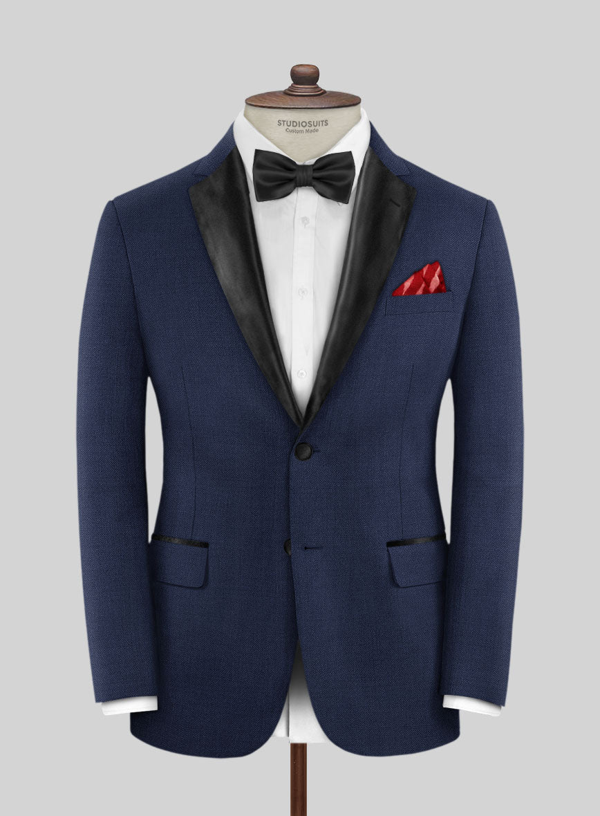 Napolean Stretch Blue Wool Tuxedo Jacket - StudioSuits