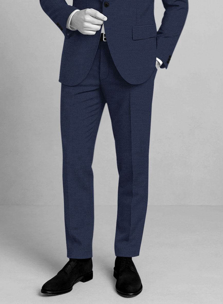 Napolean Stretch Blue Wool Pants - StudioSuits