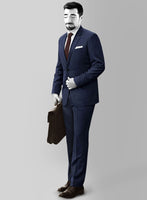 Napolean Stretch Blue Wool Suit - StudioSuits