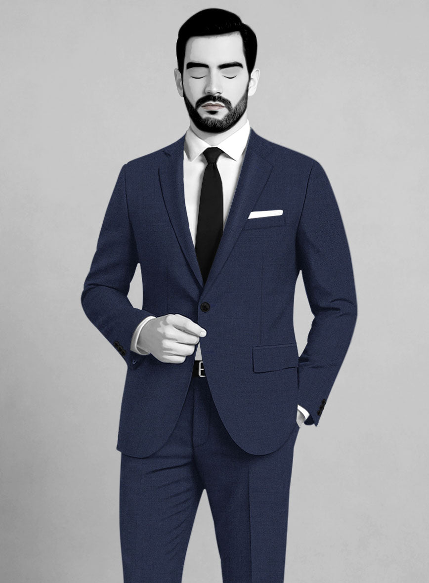 Napolean Stretch Blue Wool Suit - StudioSuits