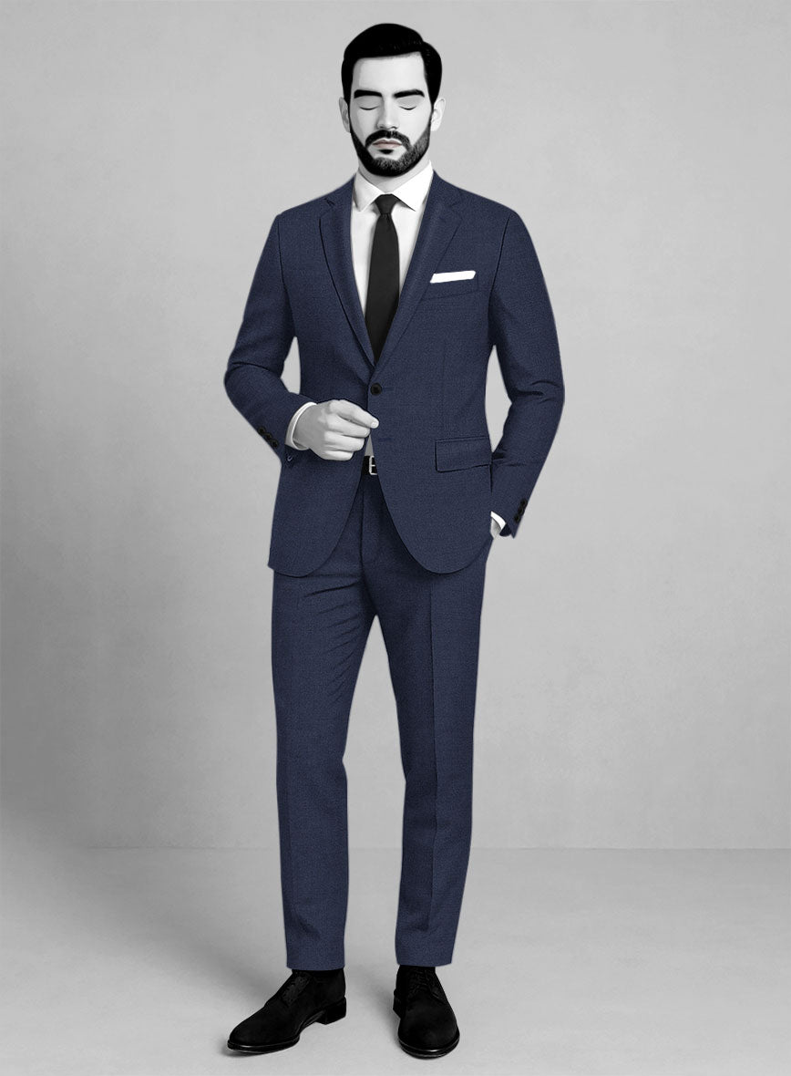 Napolean Stretch Blue Wool Suit - StudioSuits