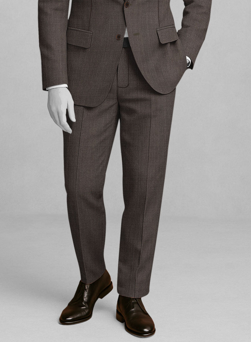 Napolean Stretch Brown Wool Pants - StudioSuits