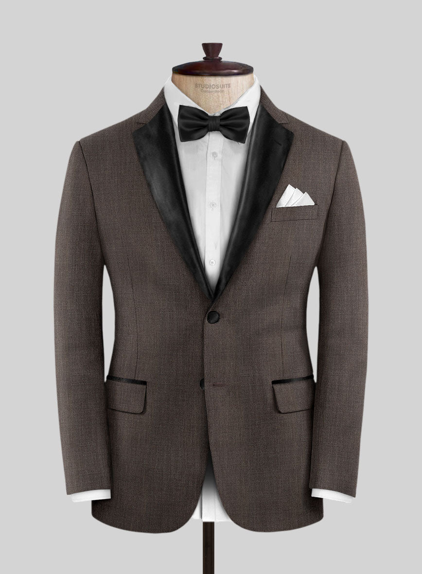 Napolean Stretch Brown Wool Tuxedo Suit - StudioSuits