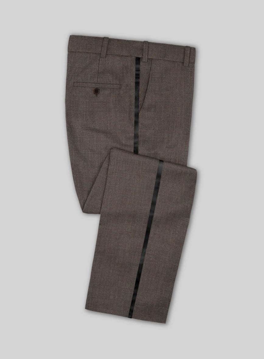 Napolean Stretch Brown Wool Tuxedo Suit - StudioSuits