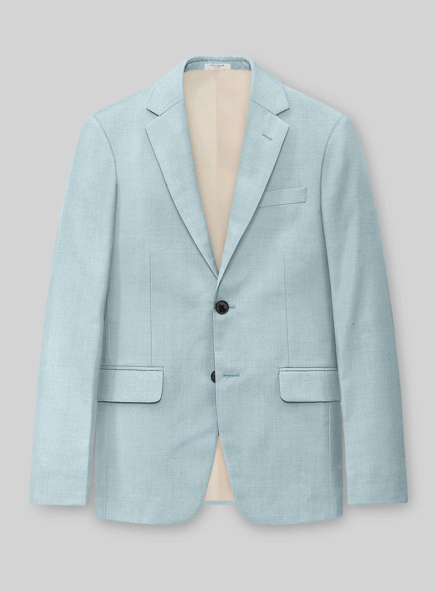 Napolean Stretch Coral Blue Wool Jacket - StudioSuits