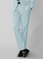 Napolean Stretch Coral Blue Wool Pants - StudioSuits