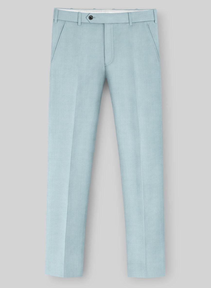 Napolean Stretch Coral Blue Wool Pants - StudioSuits
