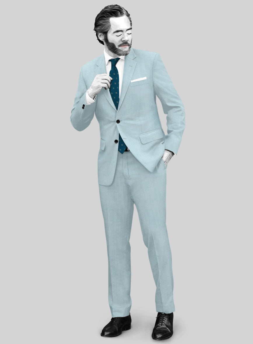 Napolean Stretch Coral Blue Wool Suit - StudioSuits