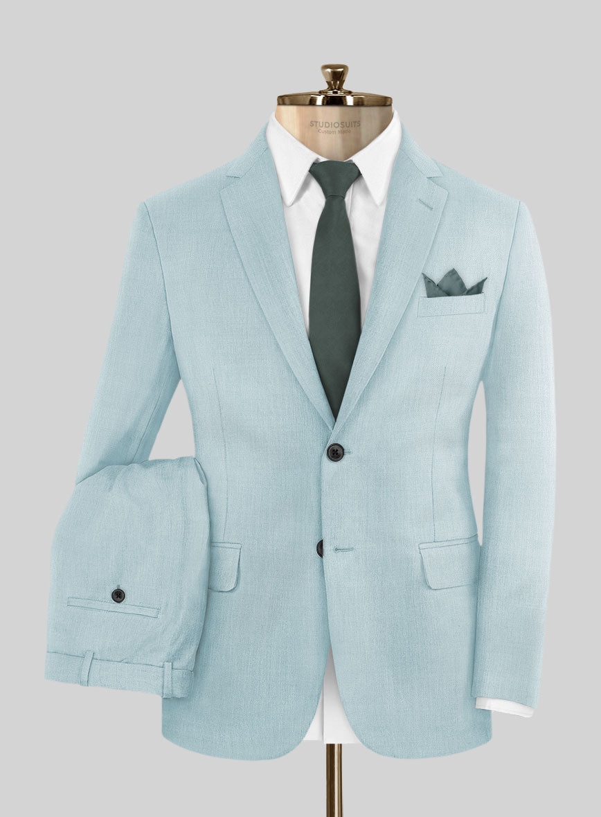 Napolean Stretch Coral Blue Wool Suit - StudioSuits