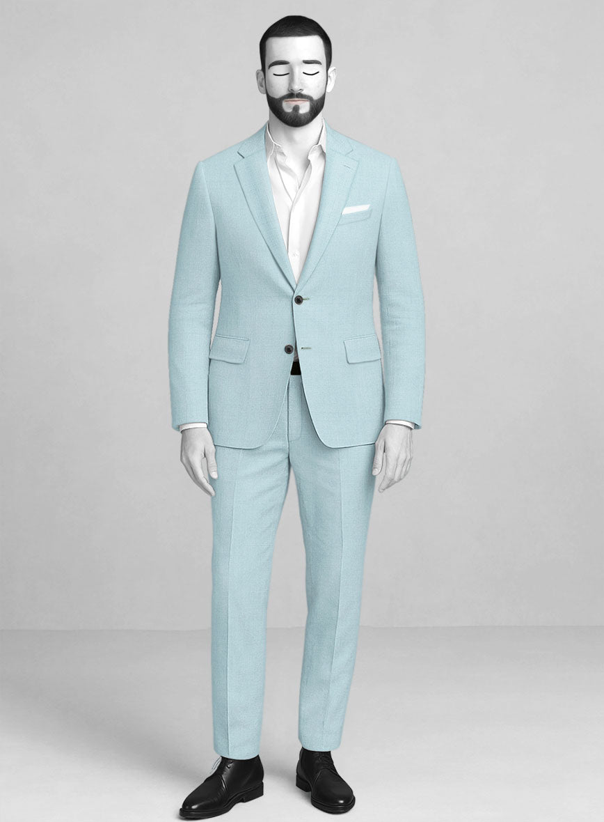 Napolean Stretch Coral Blue Wool Suit - StudioSuits