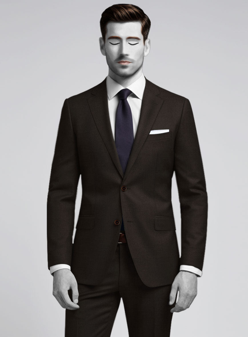 Napolean Stretch Dark Brown Wool Jacket - StudioSuits