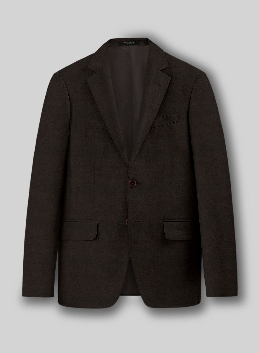 Napolean Stretch Dark Brown Wool Jacket - StudioSuits