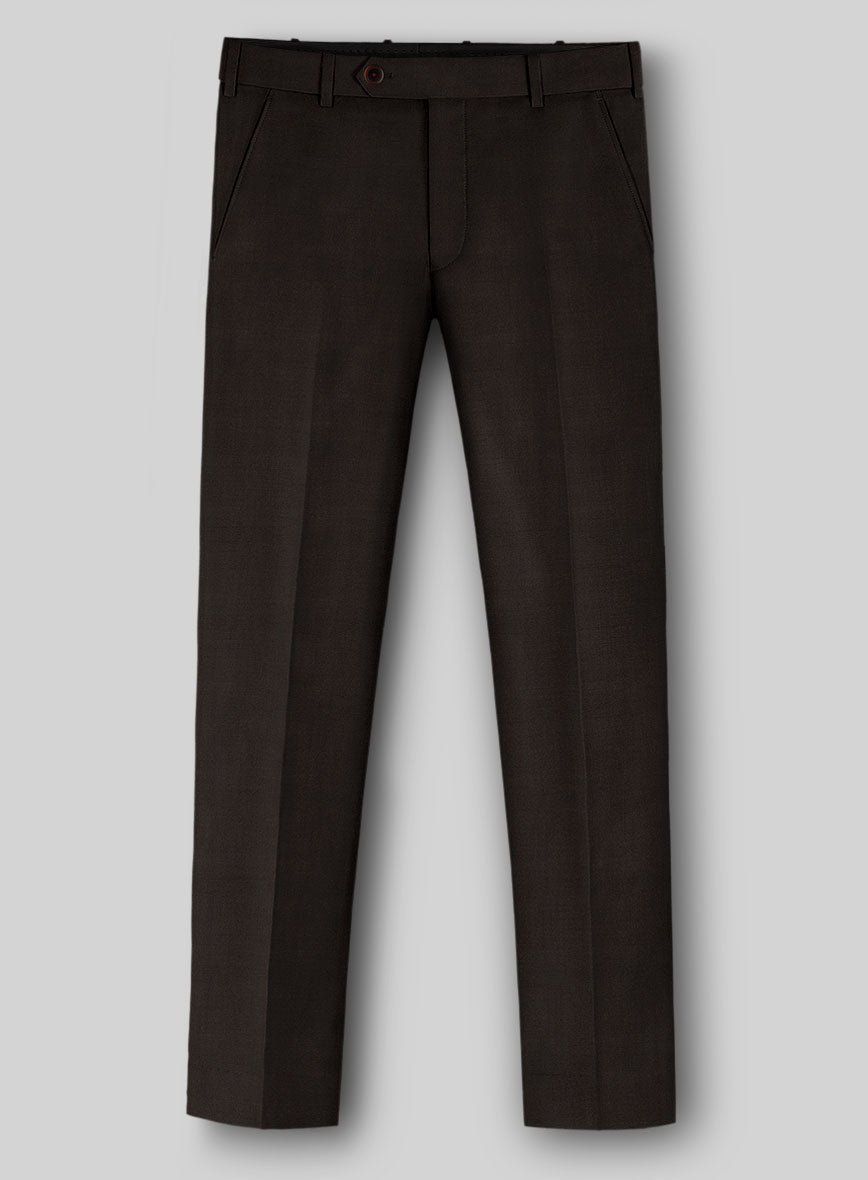 Napolean Stretch Dark Brown Wool Pants - StudioSuits