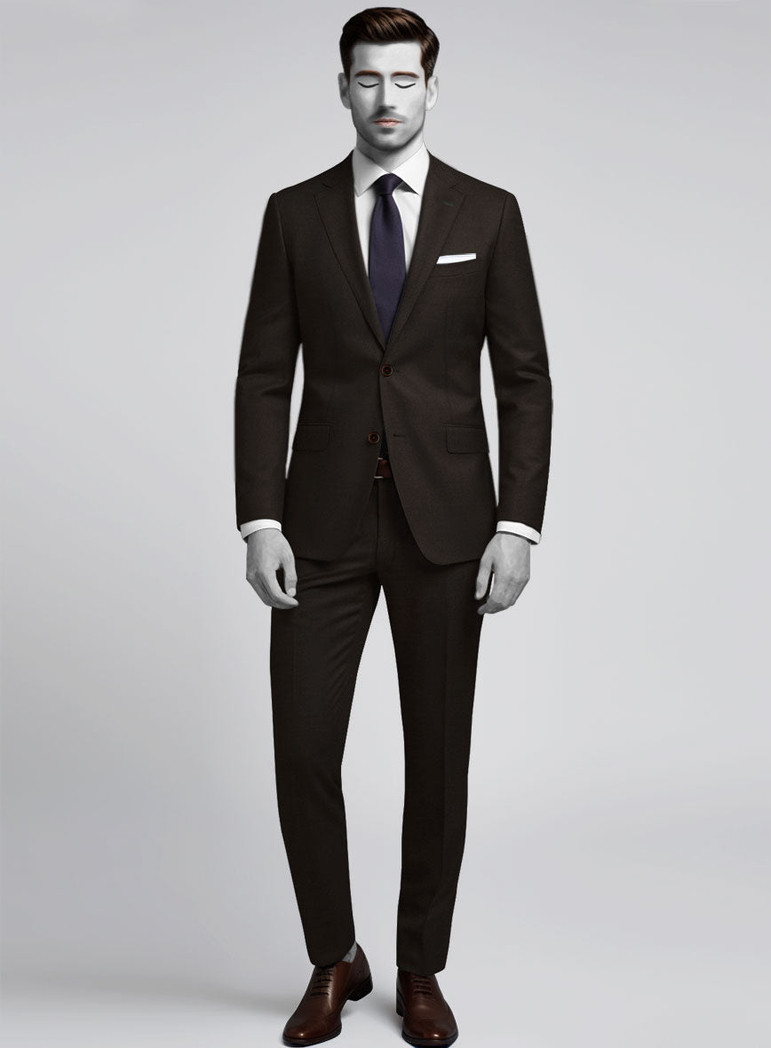 Napolean Stretch Dark Brown Wool Suit - StudioSuits