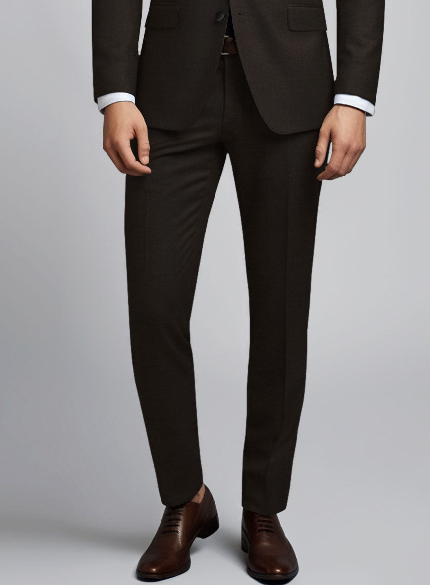 Napolean Stretch Dark Brown Wool Tuxedo Suit - StudioSuits