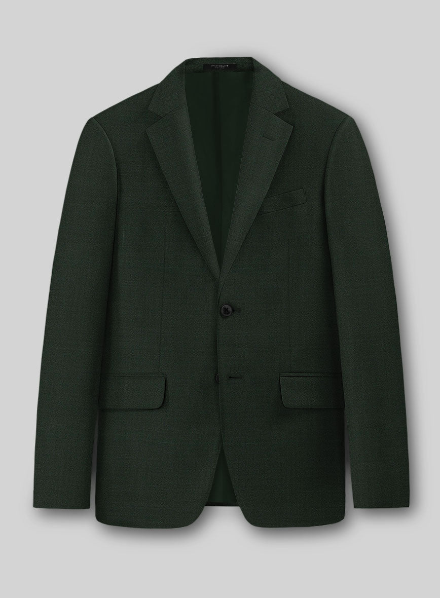Napolean Stretch Dark Green Wool Jacket - StudioSuits