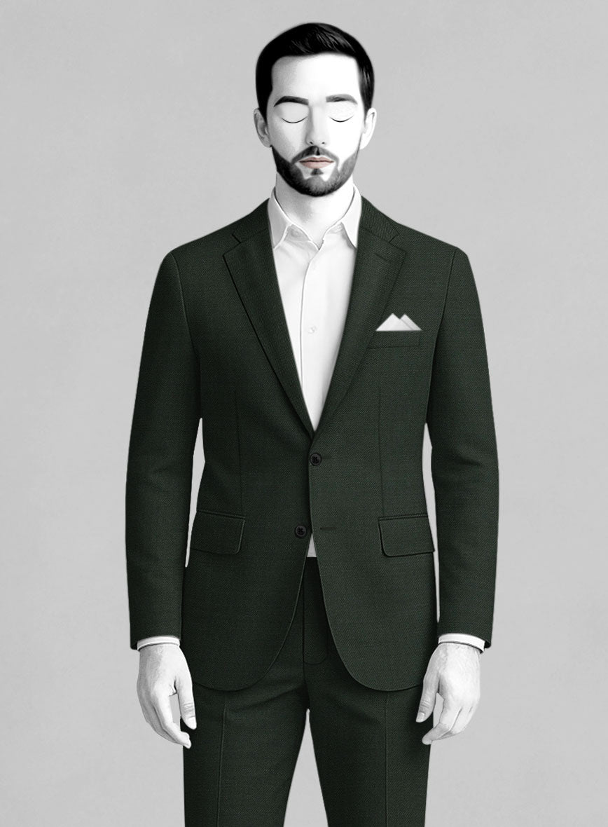 Napolean Stretch Dark Green Wool Jacket - StudioSuits