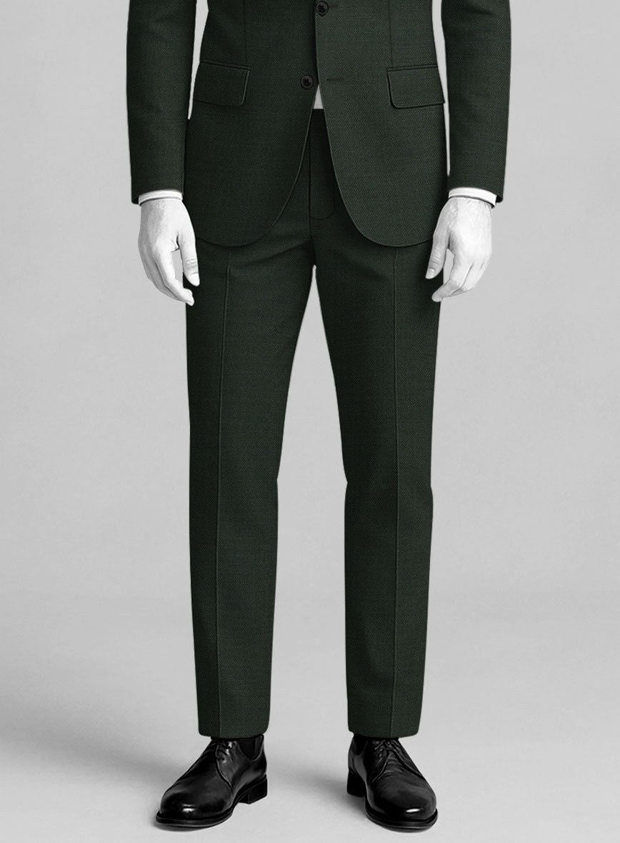 Napolean Stretch Dark Green Wool Pants - StudioSuits