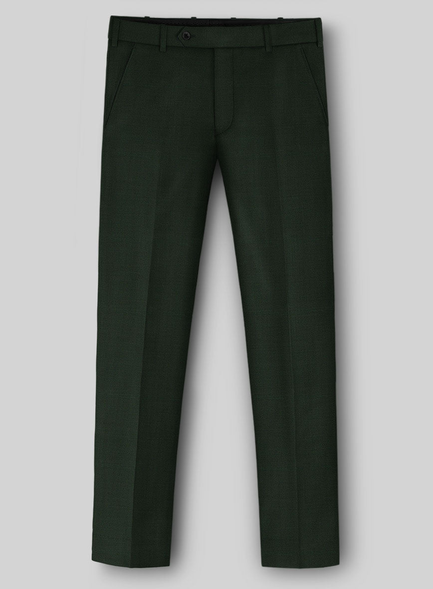 Napolean Stretch Dark Green Wool Pants - StudioSuits
