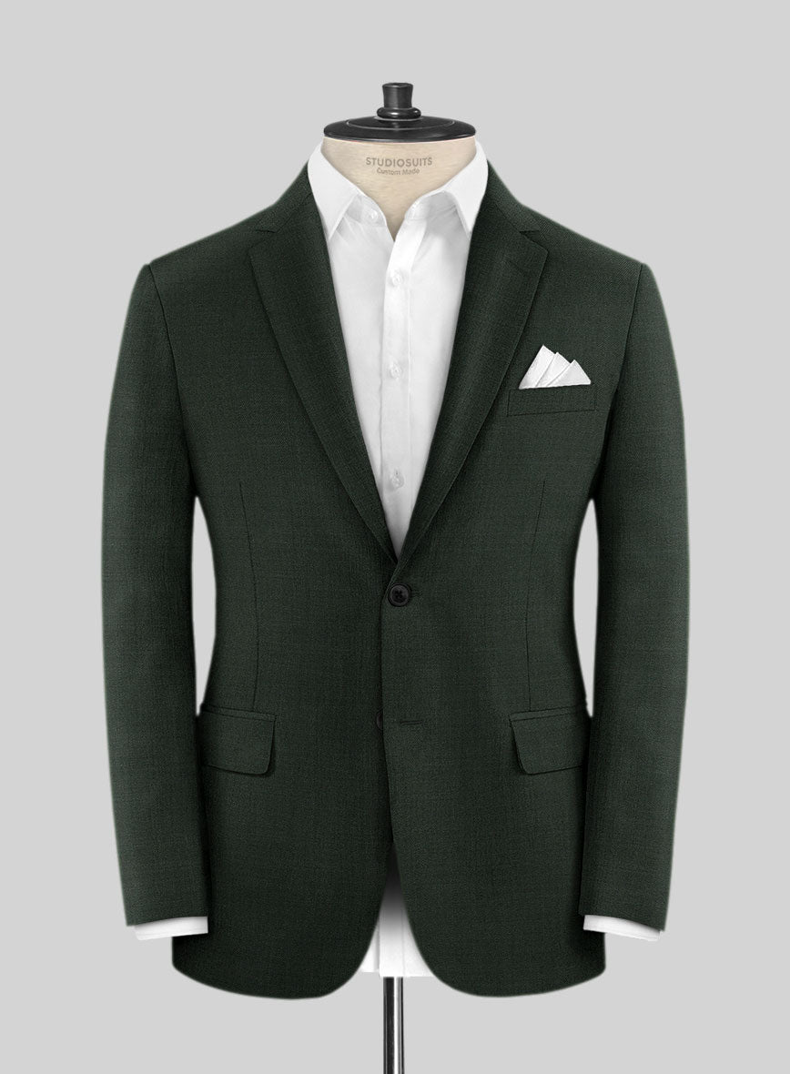 Napolean Stretch Dark Green Wool Suit - StudioSuits