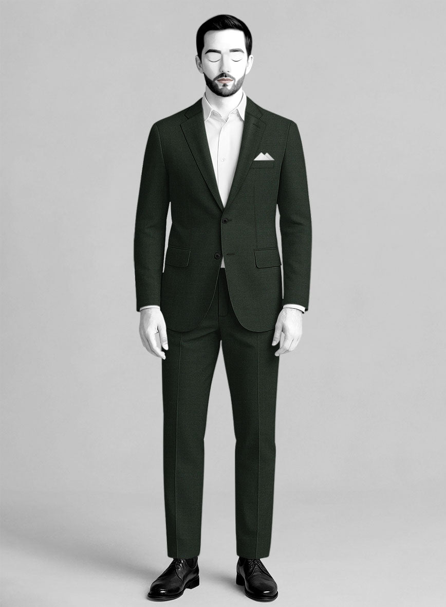 Napolean Stretch Dark Green Wool Suit - StudioSuits