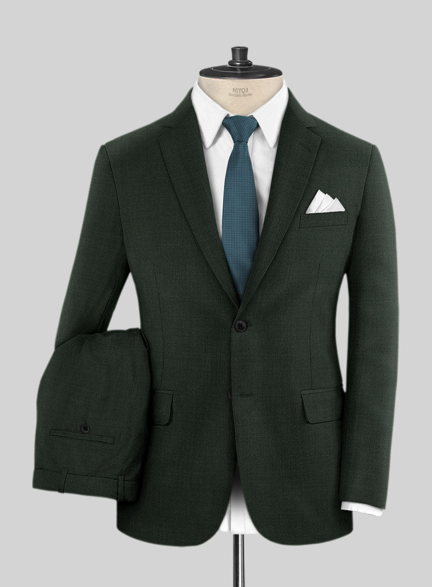 Napolean Stretch Dark Green Wool Suit - StudioSuits