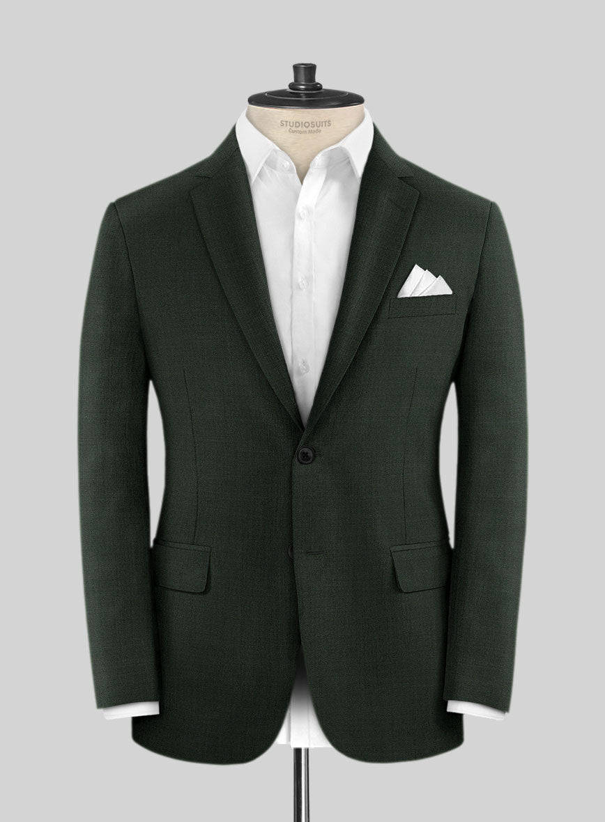 Napolean Stretch Dark Green Wool Suit – StudioSuits