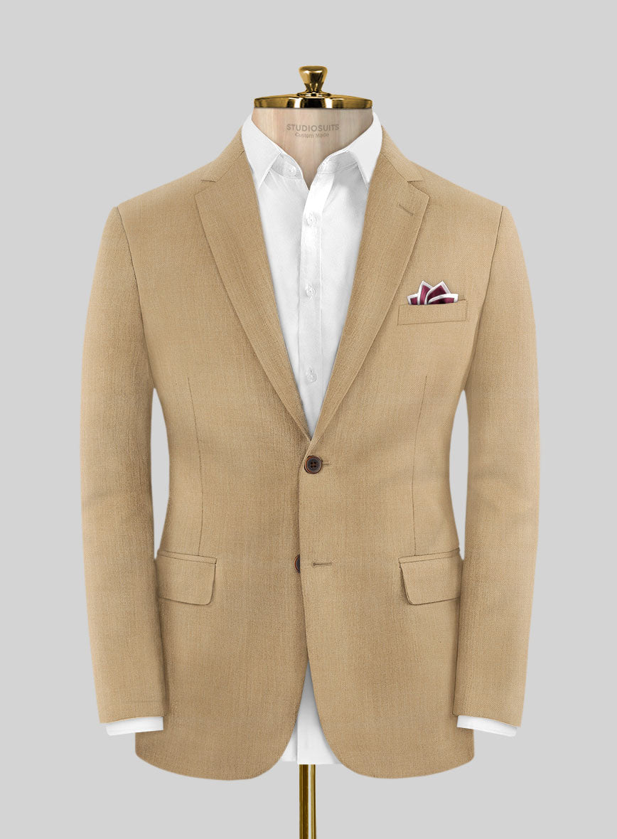 Napolean Stretch Dark Khaki Wool Jacket - StudioSuits