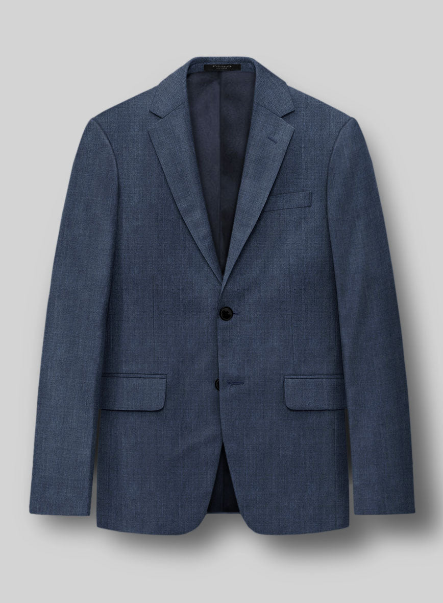 Napolean Stretch Imperial Blue Wool Suit - StudioSuits