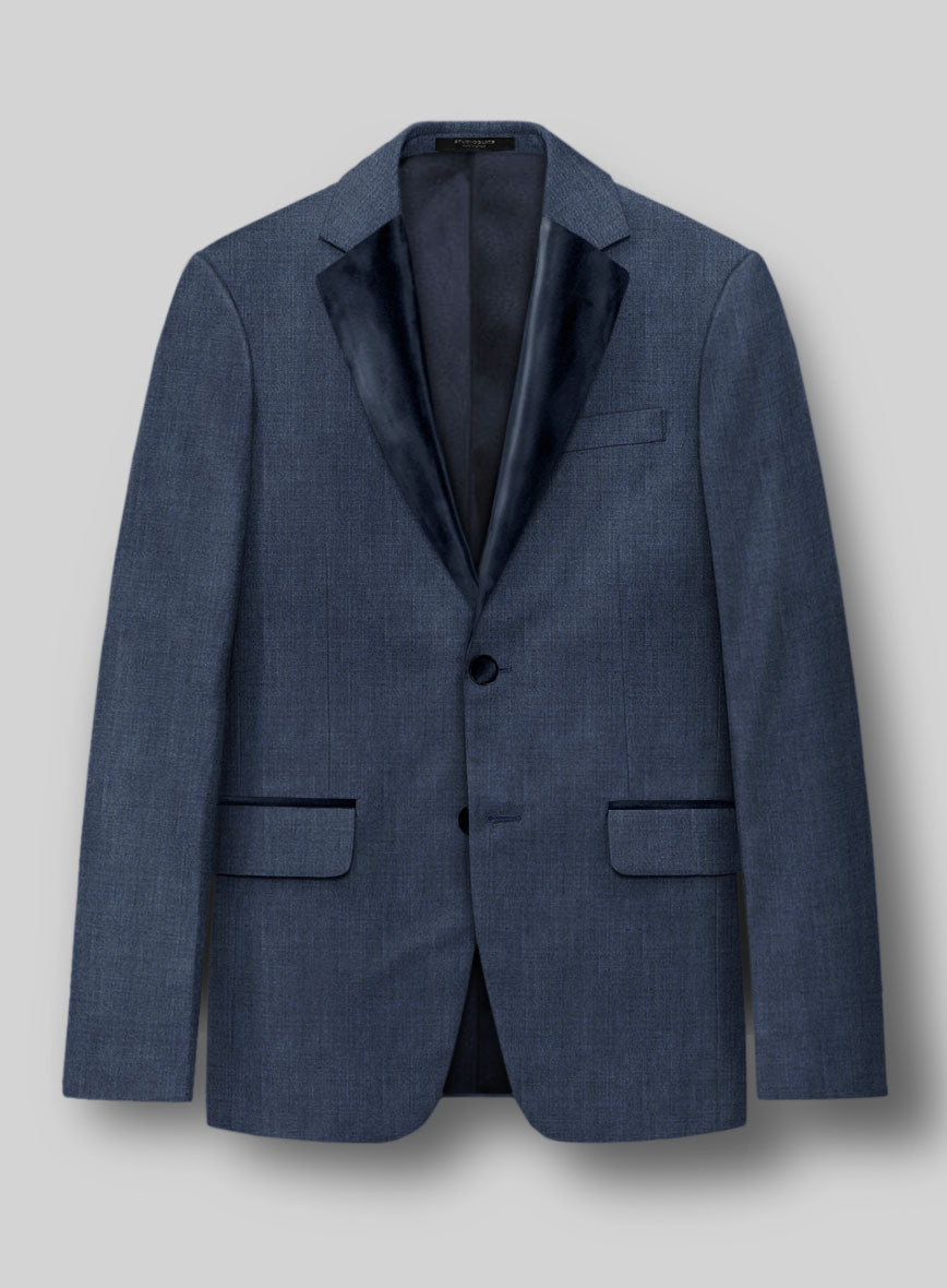 Napolean Stretch Imperial Blue Wool Tuxedo Jacket - StudioSuits